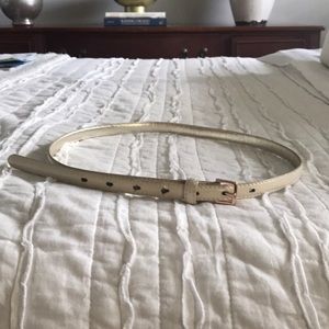 Cream patent belt